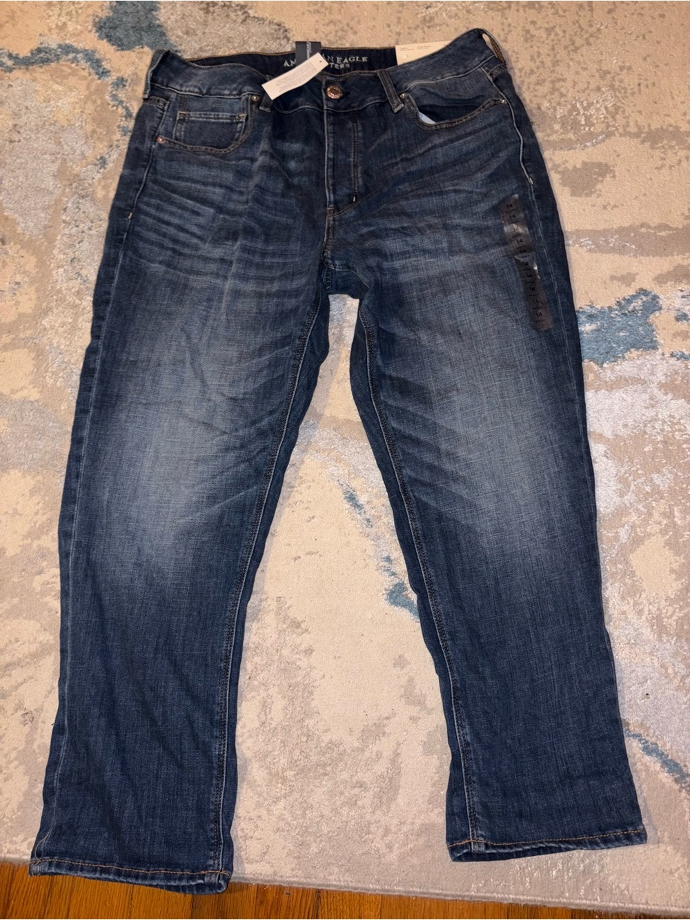 American Eagle Outfitters Women's Dark Blue Straight Leg Jeans